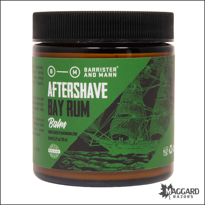Barrister and Mann Bay Rum Aftershave Balm, 3.75oz