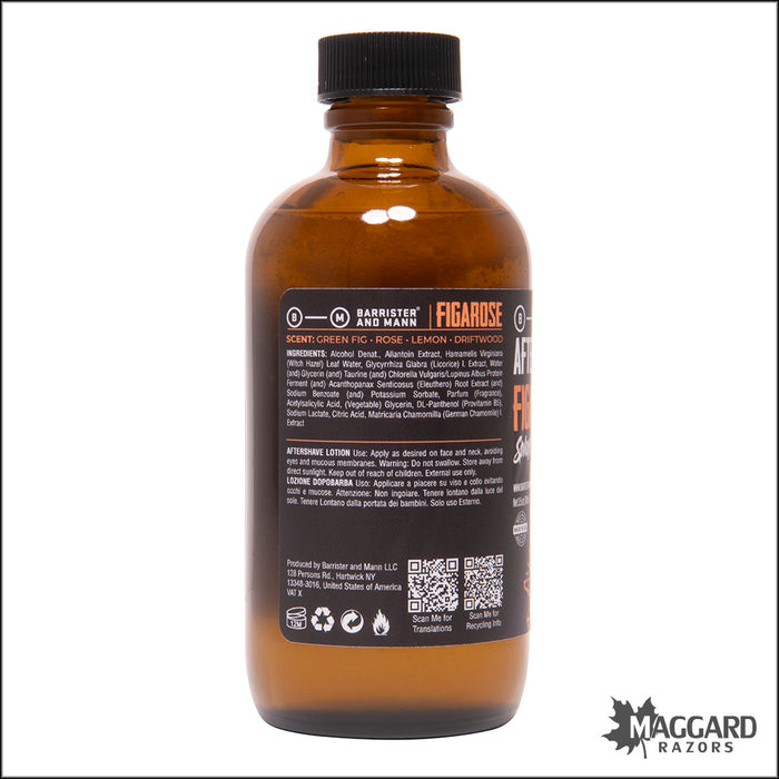 Barrister and Mann Figarose Aftershave Splash, 3.5oz- Seasonal Release