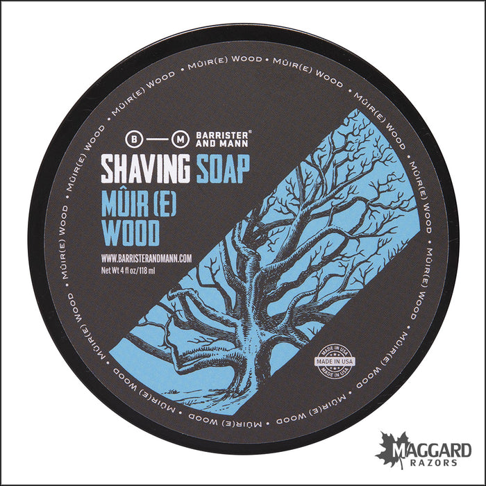 Barrister and Mann Mûir(e) Wood Artisan Shaving Soap, 4oz - Omnibus Base
