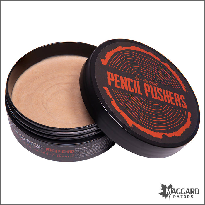 Barrister and Mann Pencil Pushers Shaving Soap, 4oz Vegan Omnibus Base - Seasonal Release