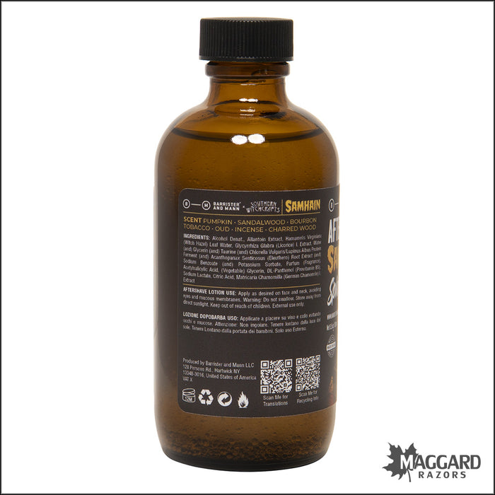 Barrister and Mann Samhain Aftershave Splash, 3.5oz - Seasonal Release