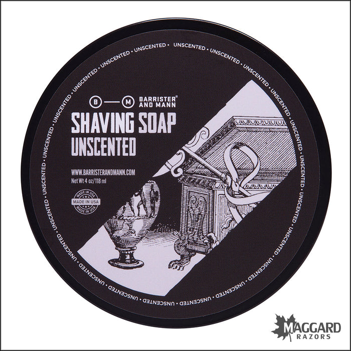 Barrister and Mann Unscented Shaving Soap, 4oz Vegan Omnibus Base - Limited Edition