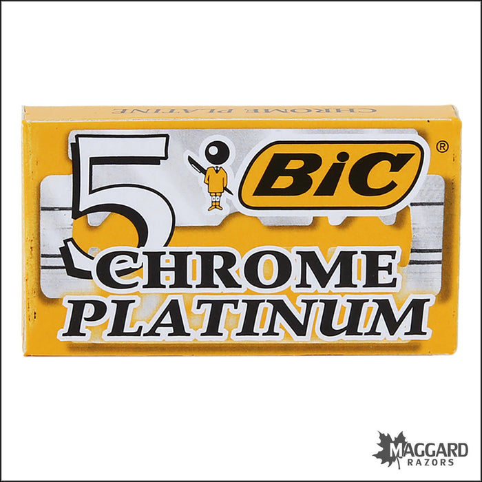 Bic Chrome Platinum Double Edge Razor Blades, 5 Blades