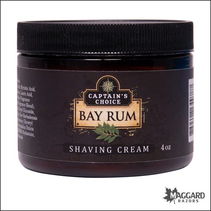 Captain's Choice Bay Rum Artisan Shaving Cream, 4oz