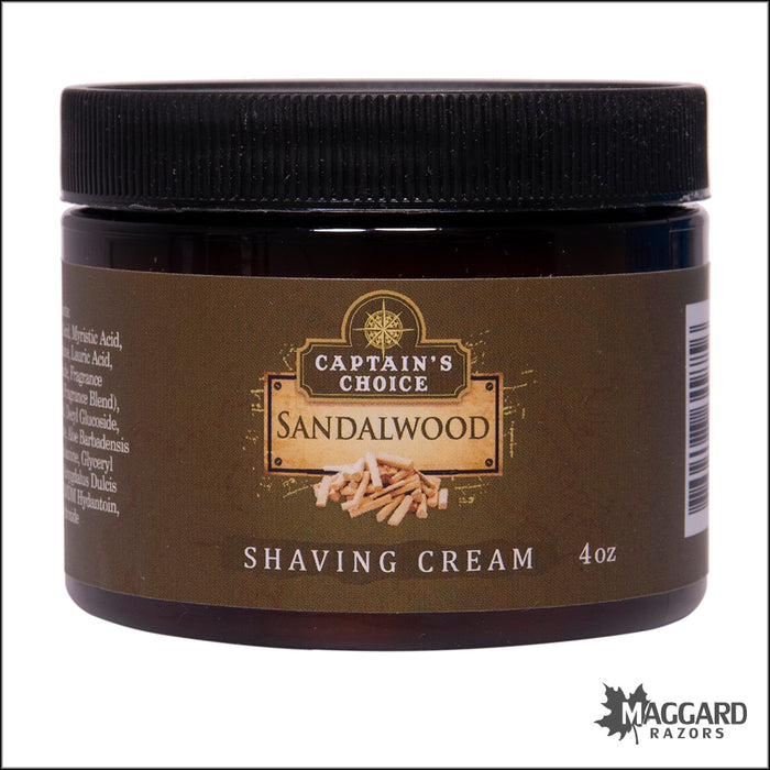 Captain's Choice Sandalwood Artisan Shaving Cream, 4oz