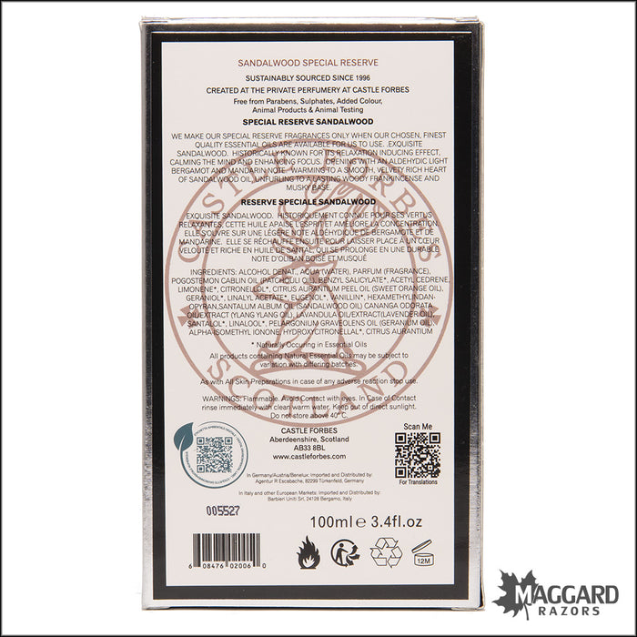 Castle Forbes Sandalwood Eau De Parfum, 100ml