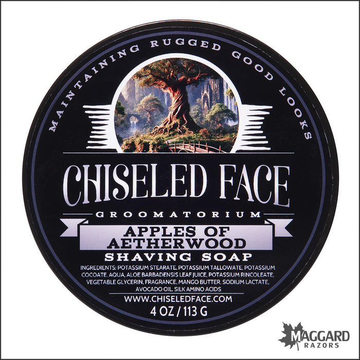 Chiseled Face Apples of Aetherwood Tallow Shaving Soap, 4oz