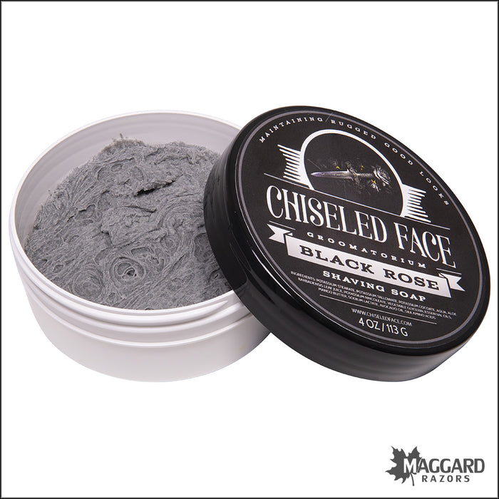 Chiseled Face Black Rose Shaving Soap, 4oz