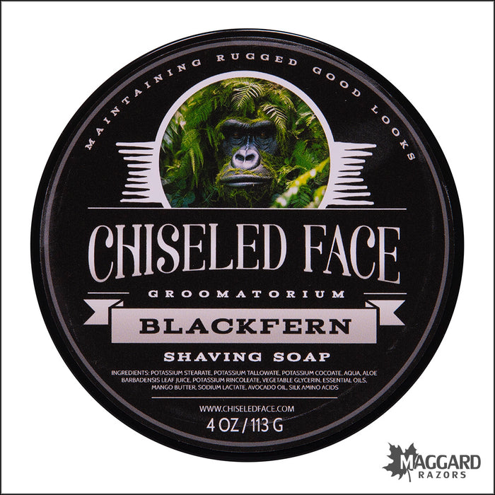 Chiseled Face Blackfern Tallow Shaving Soap, 4oz