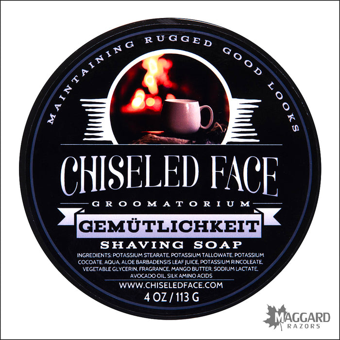 Chiseled Face Gemutlichkeit Tallow Shaving Soap, 4oz