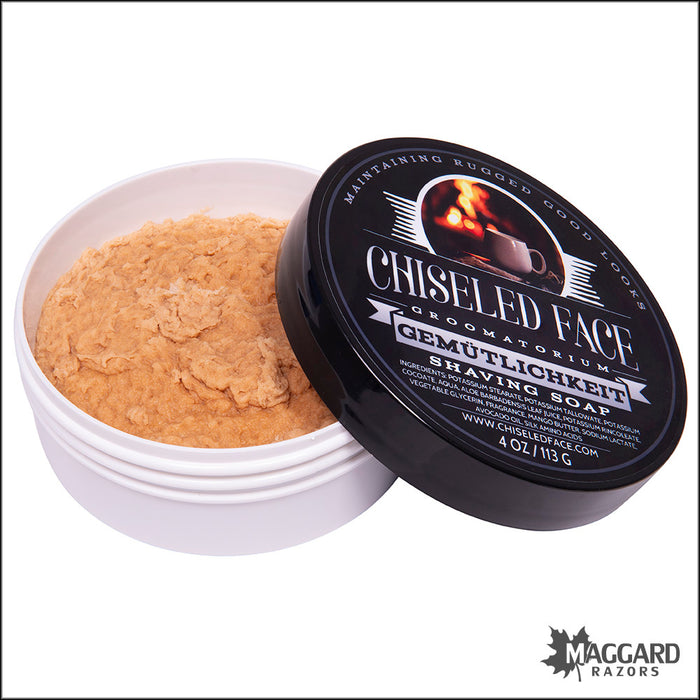 Chiseled Face Gemutlichkeit Tallow Shaving Soap, 4oz