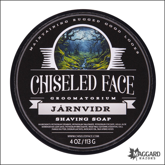 Chiseled Face Járnviðr Tallow Shaving Soap, 4oz