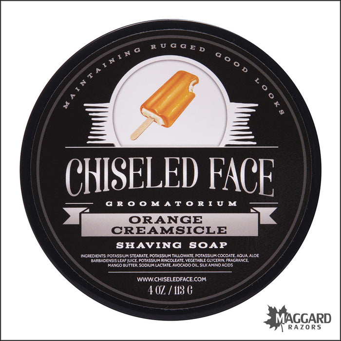 Chiseled Face Orange Creamsicle Shaving Soap, 4oz - with Menthol