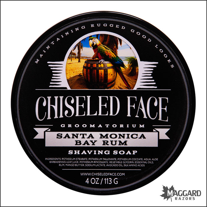 Chiseled Face Santa Monica Bay Rum Shaving Soap, 4oz