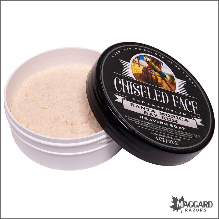 Chiseled Face Santa Monica Bay Rum Shaving Soap, 4oz