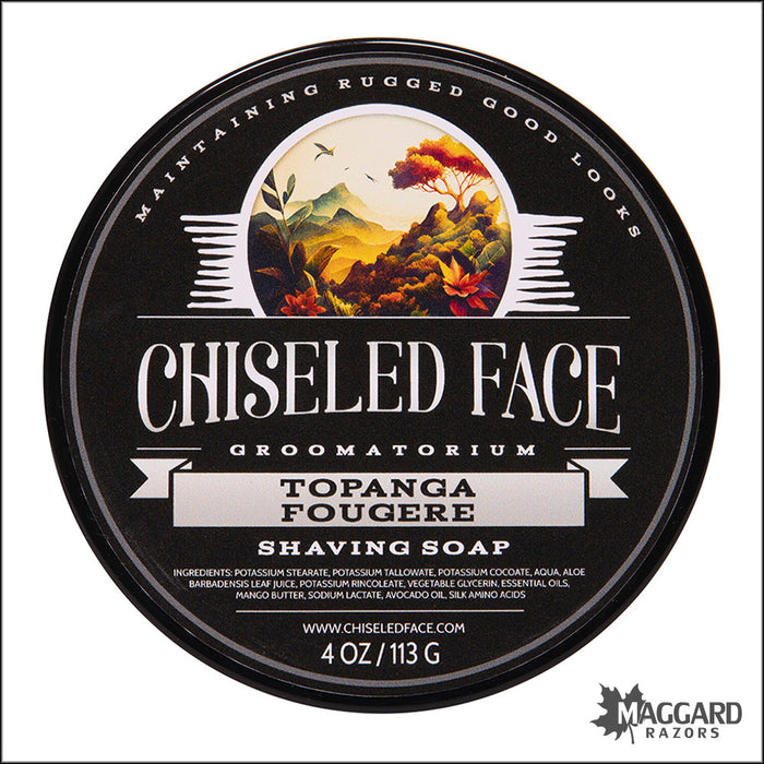 Chiseled Face Topanga Fougère Tallow Shaving Soap, 4oz