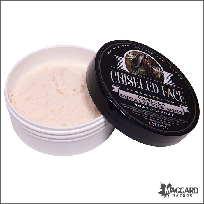 Chiseled Face Vanilla Eucalyptus Mint Tallow Shaving Soap, 4oz