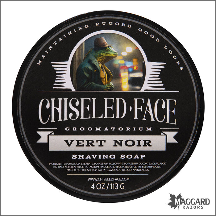 Chiseled Face Vert Noir Tallow Shaving Soap, 4oz