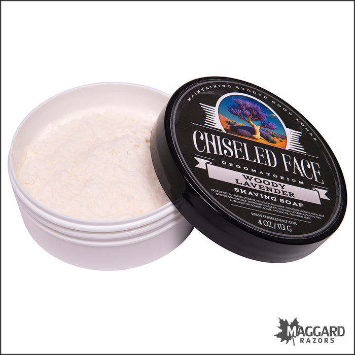 Chiseled Face Woody Lavender Tallow Shaving Soap, 4oz