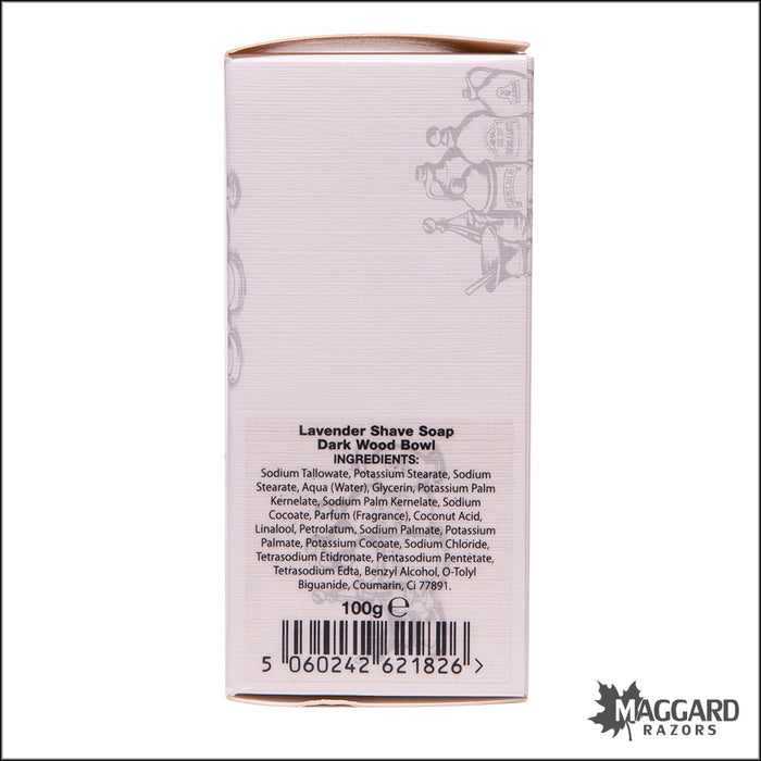 D.R. Harris Lavender Shaving Soap in Mahogany Finished Wood Bowl, 100g