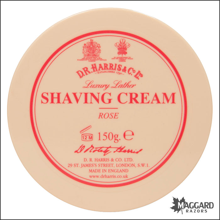 D.R. Harris Rose Shaving Cream in Bowl, 150g