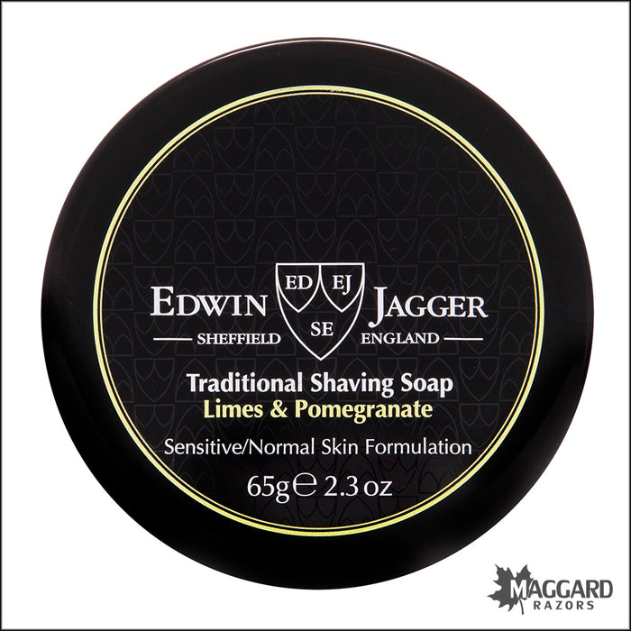 Edwin Jagger Limes and Pomegranate Shave Soap Travel Tub, 65g