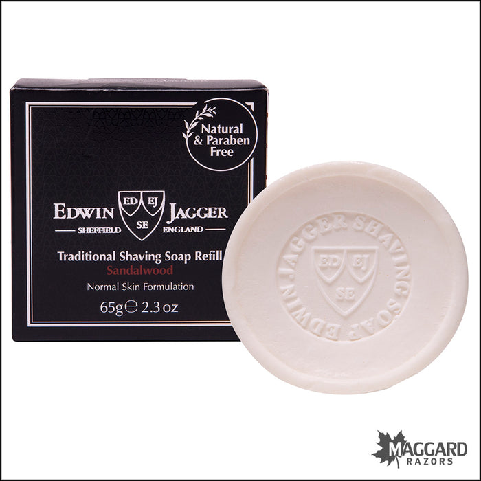 Edwin Jagger Sandalwood Shave Soap Travel Tub Refill, 65g