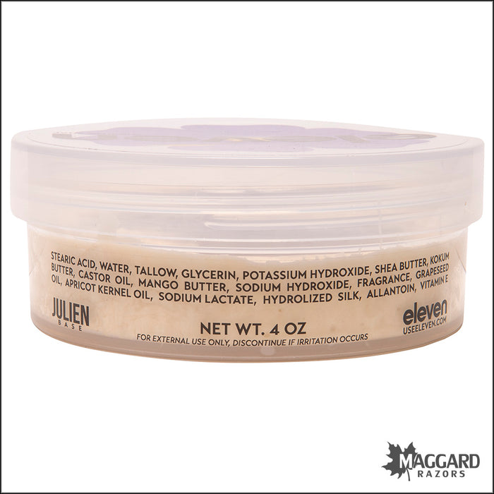 Eleven Shaving Clary Sage and Violet Artisan Shaving Soap with Tallow, 4oz - Julien Base