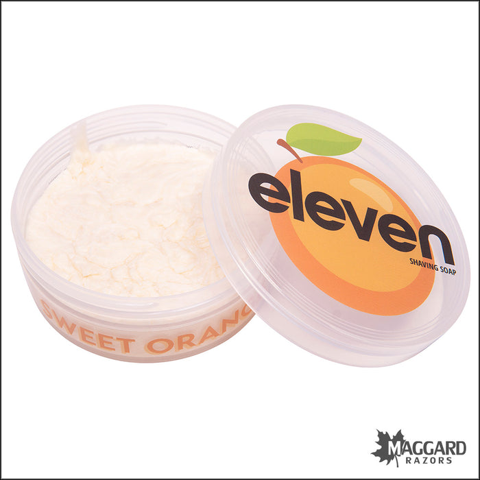 Eleven Shaving Organic Sweet Orange Artisan Shaving Soap with Tallow, 4oz - Julien Base