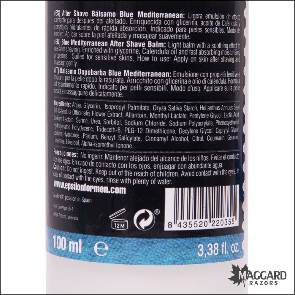 Epsilon 01 Blue Mediterranean Aftershave Balm, 100ml — Maggard Razors