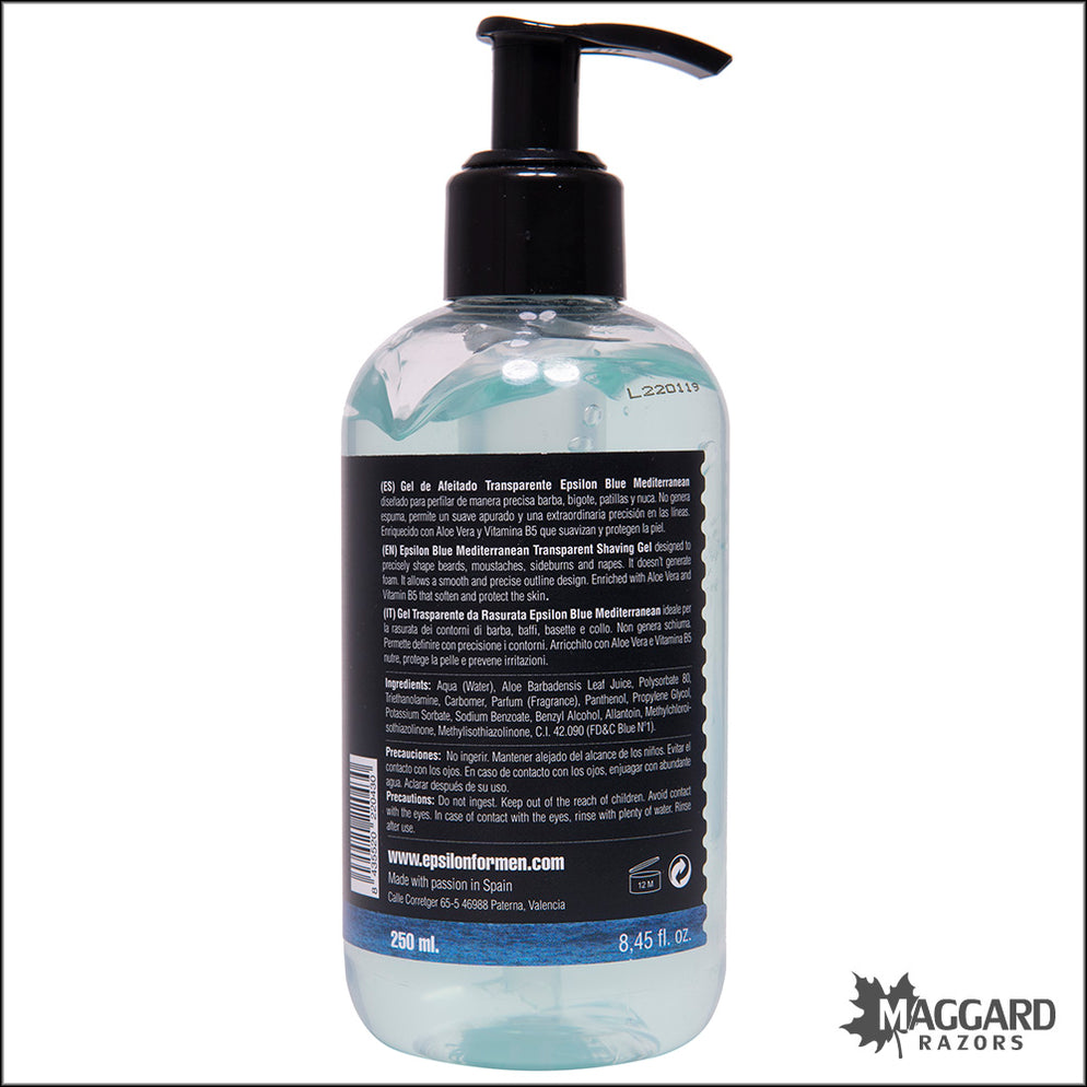 Epsilon 01 Blue Mediterranean Shaving Gel, 250ml — Maggard Razors