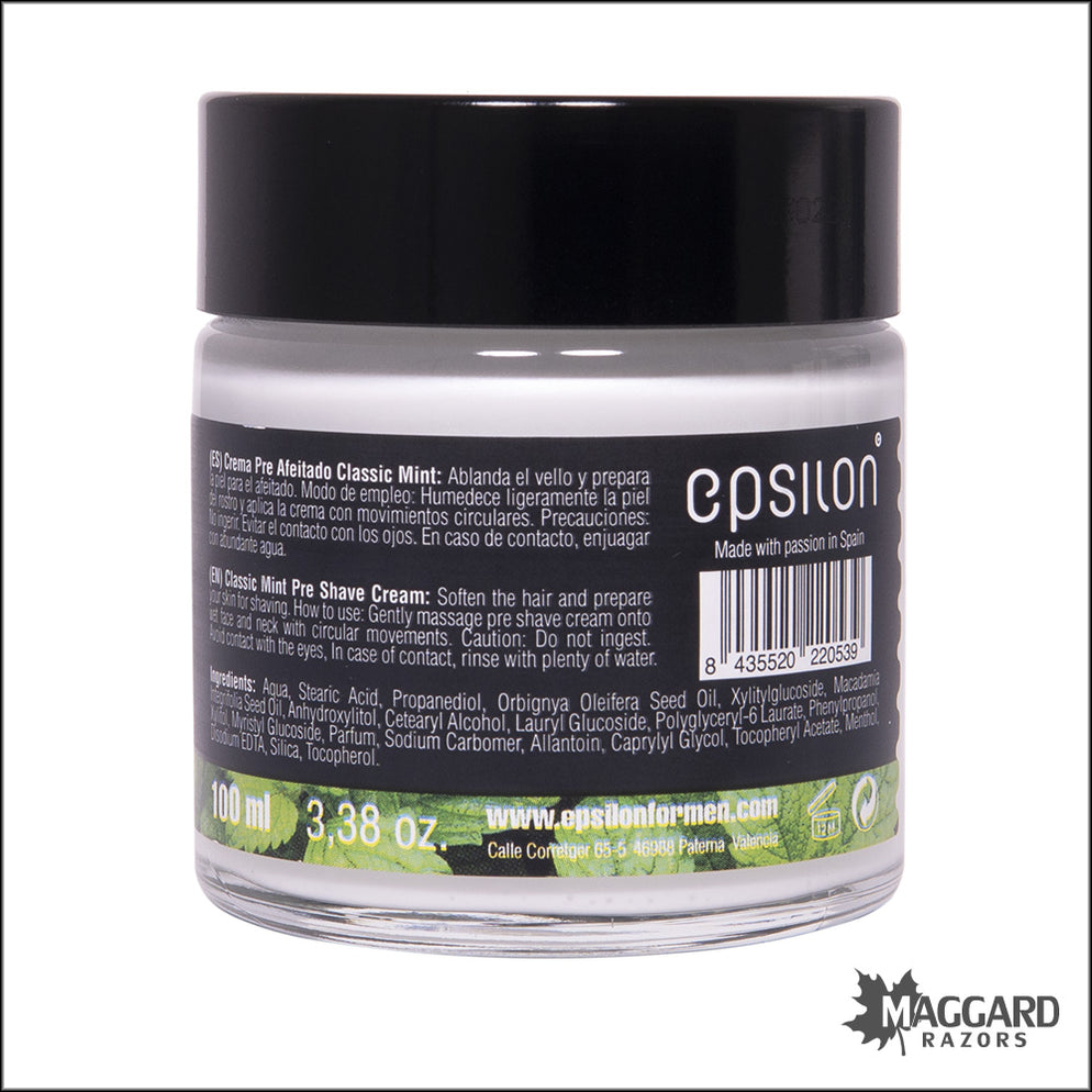 Epsilon 04 Classic Mint Pre Shave Cream, 100ml — Maggard Razors