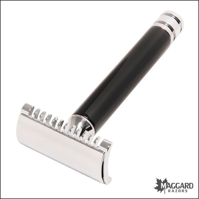 Fatip Black Tie Nobile Original Open Comb DE Safety Razor, Black Handle, #42140