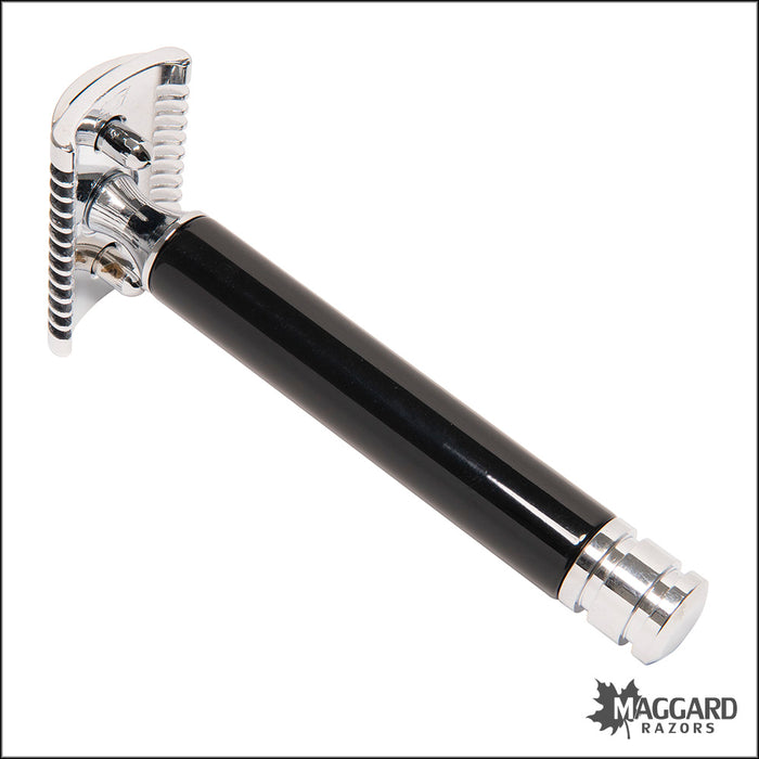 Fatip Black Tie Nobile Original Open Comb DE Safety Razor, Black Handle, #42140