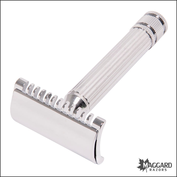 Fatip Classic Grande Open Comb Chrome Finish DE Safety Razor, #42107