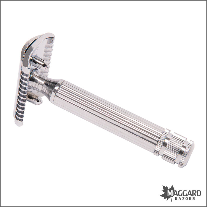 Fatip Classic Grande Open Comb Chrome Finish DE Safety Razor, #42107