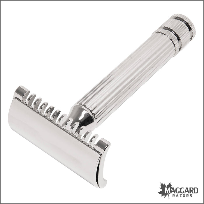 Fatip Classic Grande Open Comb Nickel Finish Razor DE Safety Razor, #42105
