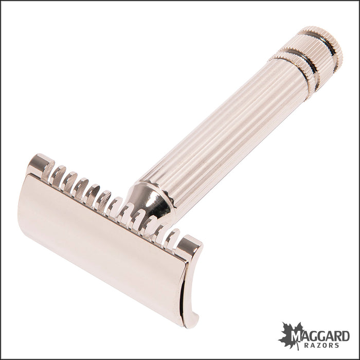 Fatip Classic Grande Open Comb Nickel Finish Razor DE Safety Razor, #42105