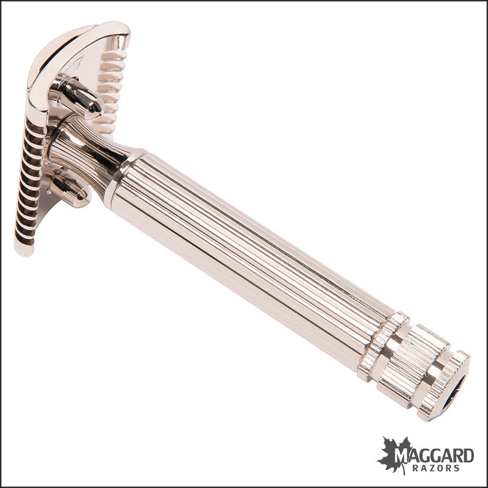 Fatip Classic Grande Open Comb Nickel Finish Razor DE Safety Razor, #42105