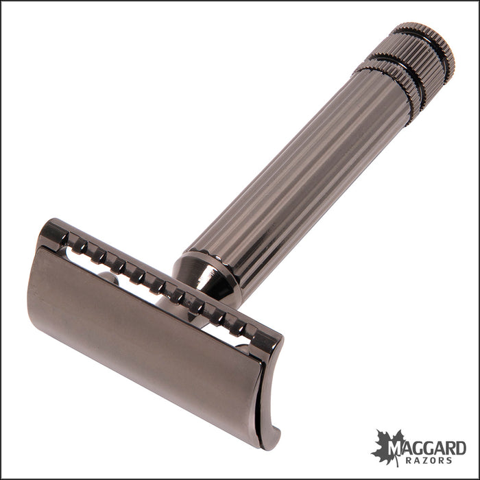 Fatip Classic Testina Gentile Black Metal Finish Closed Comb DE Safety Razor, #42123