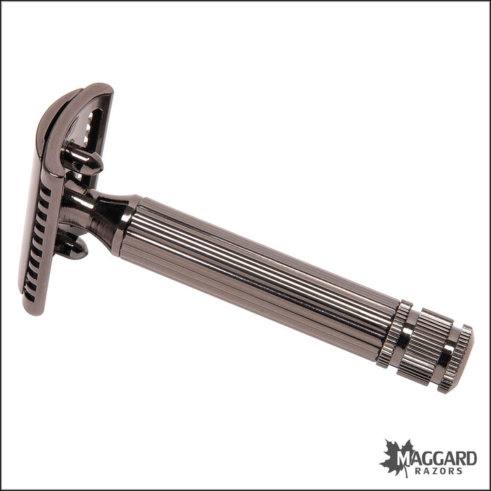 Fatip Classic Testina Gentile Black Metal Finish Closed Comb DE Safety Razor, #42123