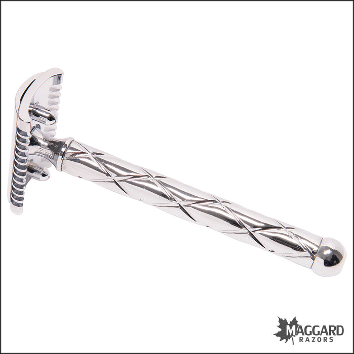 Fatip Retro Open Comb Chrome Finish DE Safety Razor, #42118