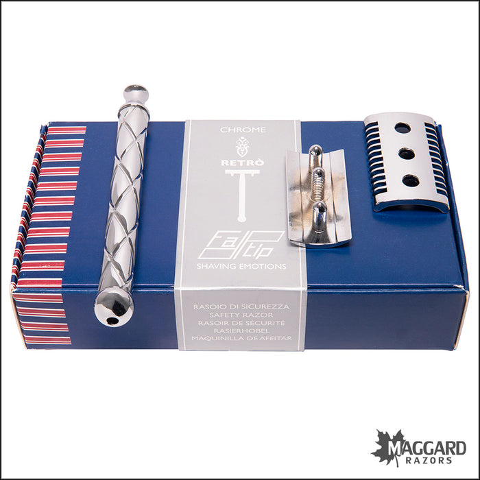 Fatip Retro Open Comb Chrome Finish DE Safety Razor, #42118