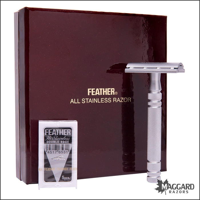 Feather De Razor Feather AS-D2 All Stainless Double Edge Safety Razor in Gift Box ...