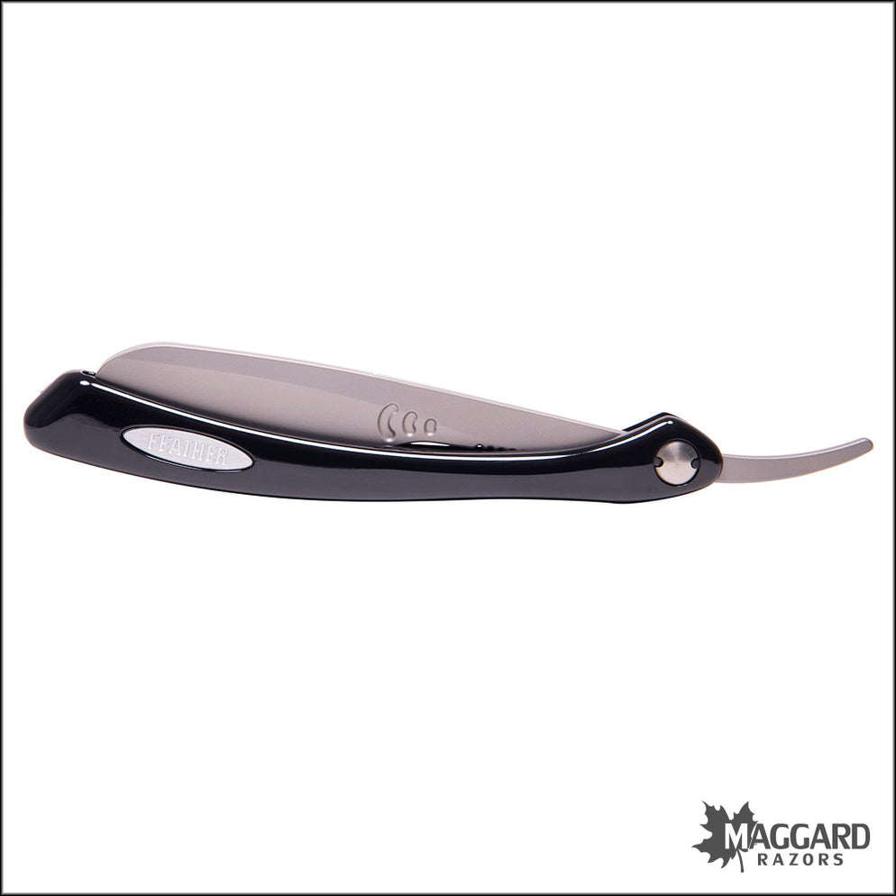 Feather Artist Club SR Folding Straight Razor Shavette, Black Handle ...