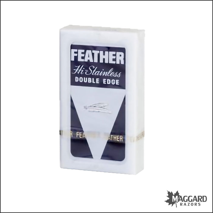 Feather Popular FH-H Twist to Open Double Edge Safety Razor, Black Handle