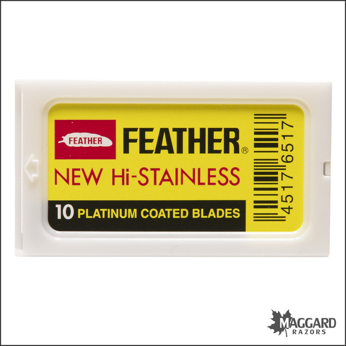 Feather Hi-Stainless Platinum Coated Double Edge Razor Blades, 10 blades