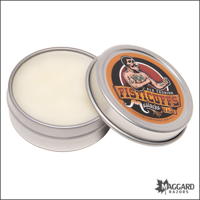 Fisticuffs Old Fashion Strong Hold Mustache Wax, 1oz Tin - Citrus Scent