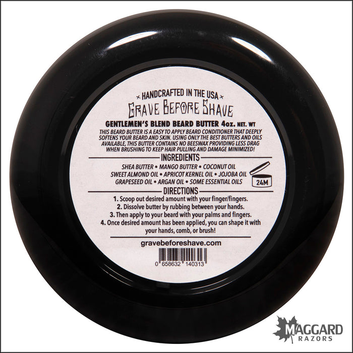 Grave Before Shave Gentlemen's Blend Beard Butter, 4oz