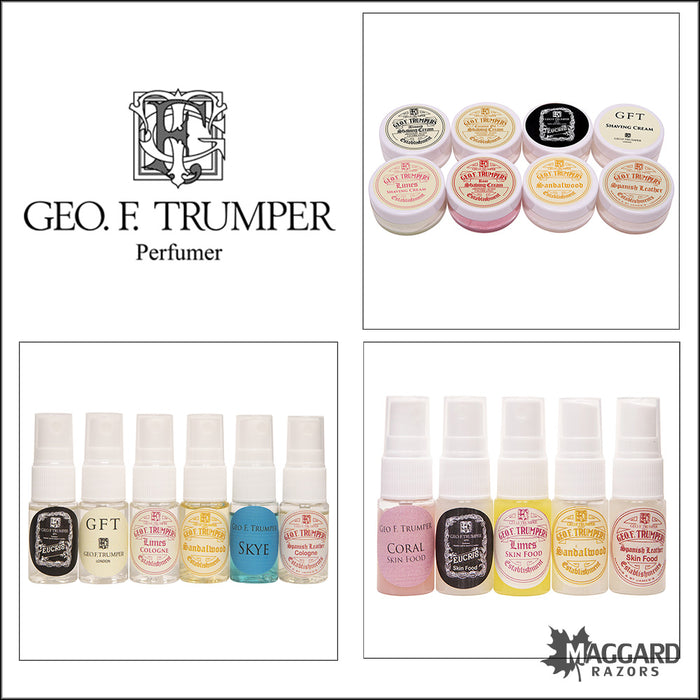 Geo F. Trumper Shaving Cream, Aftershave, Cologne, EDT, and Skin Food Samples